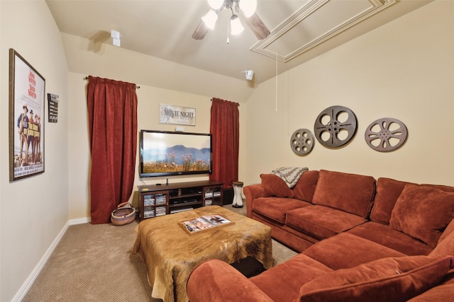 living room with light carpet