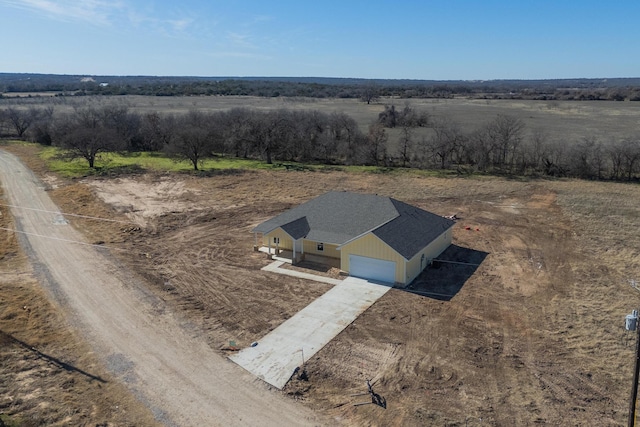 bird's eye view with a rural view