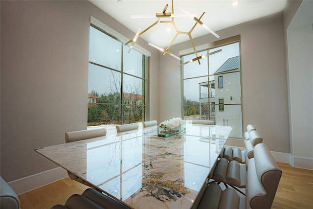 dining room featuring light hardwood / wood-style flooring