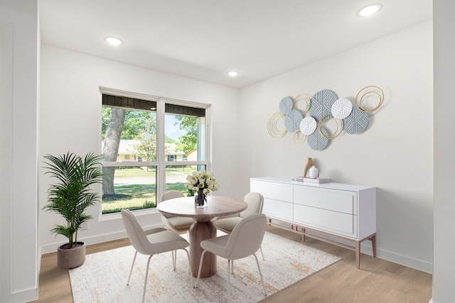 dining area featuring light hardwood / wood-style floors