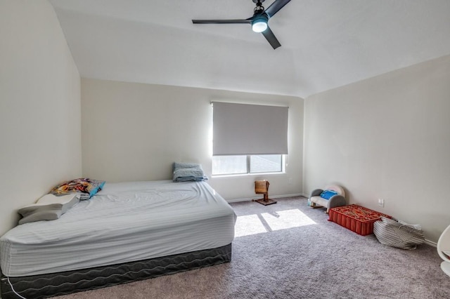 bedroom with carpet and ceiling fan