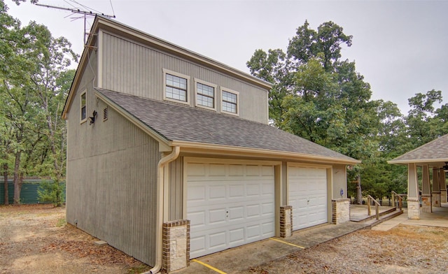 view of garage