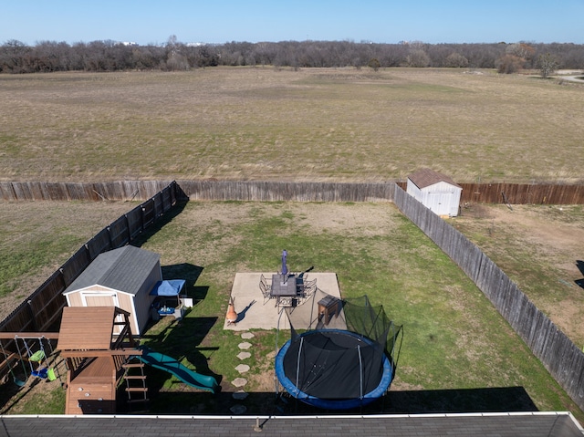 aerial view featuring a rural view