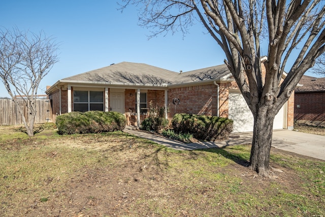 ranch-style house with a front lawn