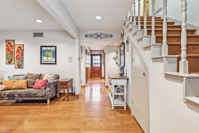 entryway featuring light hardwood / wood-style floors