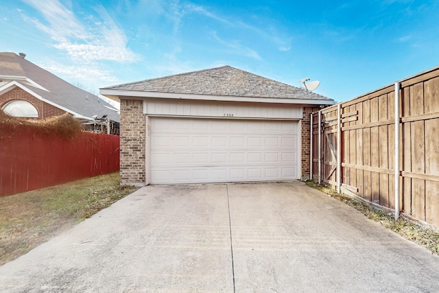 view of garage