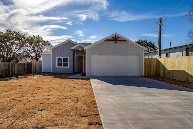 ranch-style house with a garage