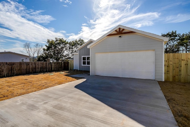 exterior space with a garage