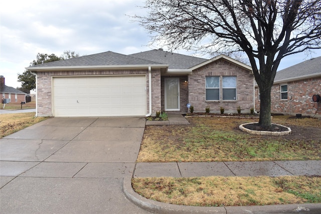 single story home with a garage