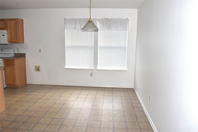 view of unfurnished dining area