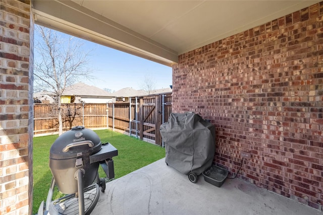 view of patio featuring grilling area