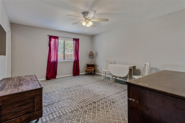 office featuring ceiling fan