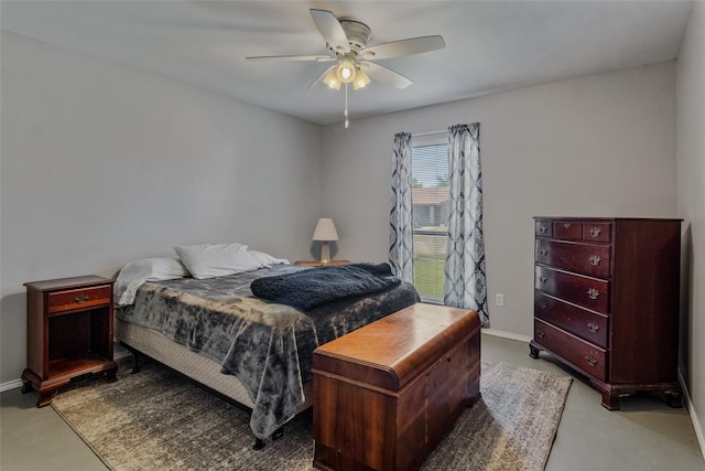 bedroom with ceiling fan