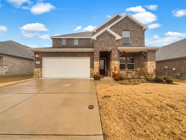 view of front of house with a garage