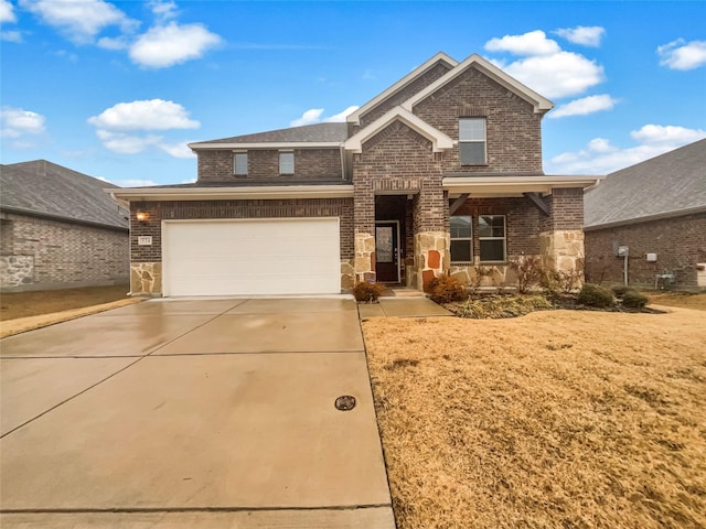 view of front of house with a garage