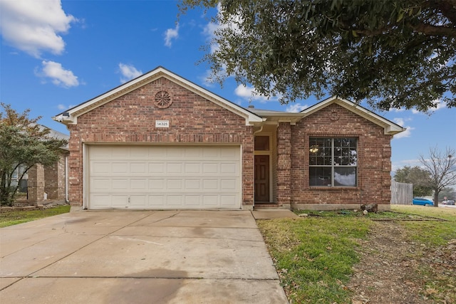 single story home with a garage