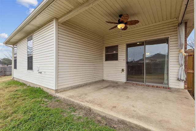 view of patio / terrace with ceiling fan