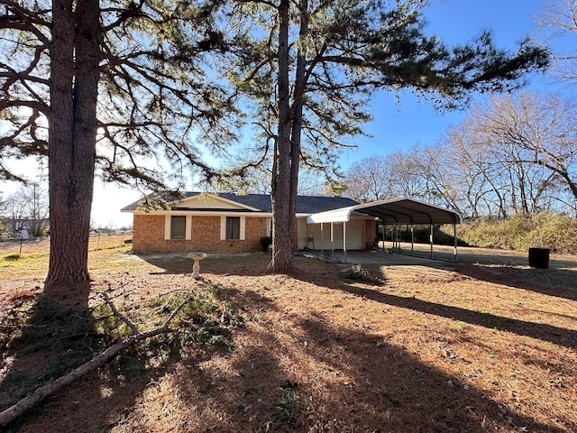 view of property exterior featuring a carport