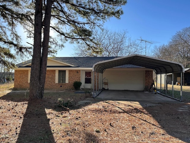 single story home with a carport