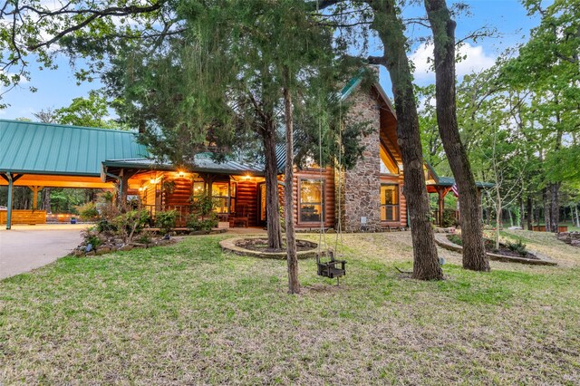 birds eye view of property featuring a rural view