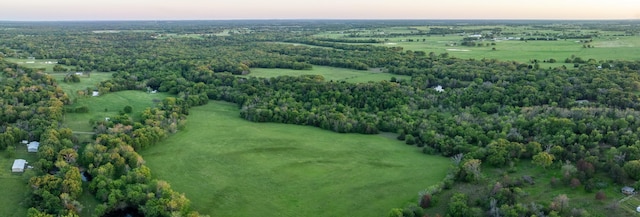 view of aerial view at dusk