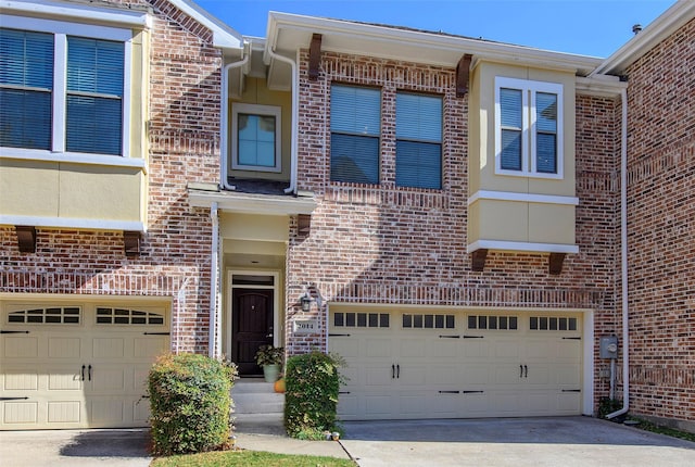 view of property featuring a garage