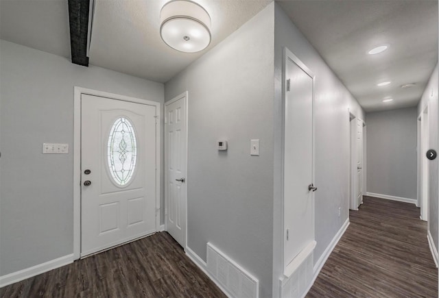 entrance foyer with dark wood-type flooring