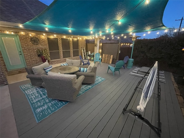 deck with an outdoor living space