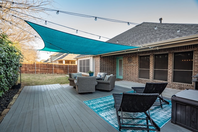 deck with an outdoor hangout area