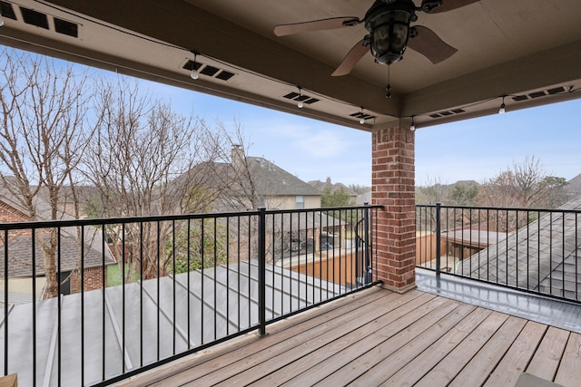 deck featuring ceiling fan