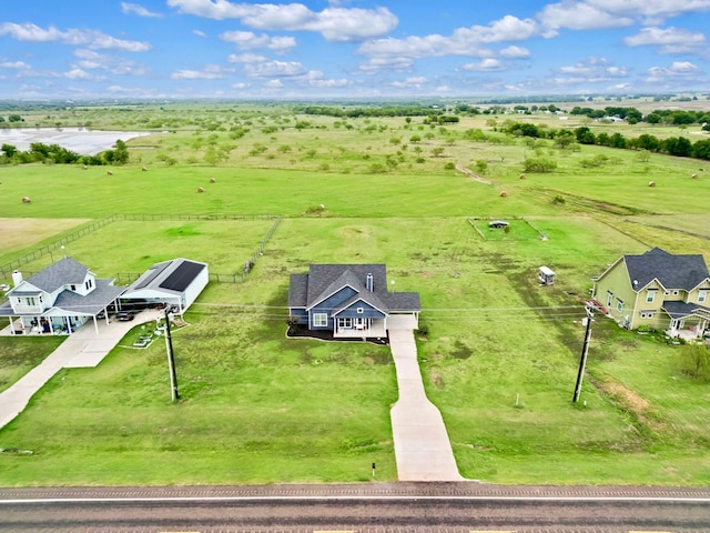 aerial view with a rural view