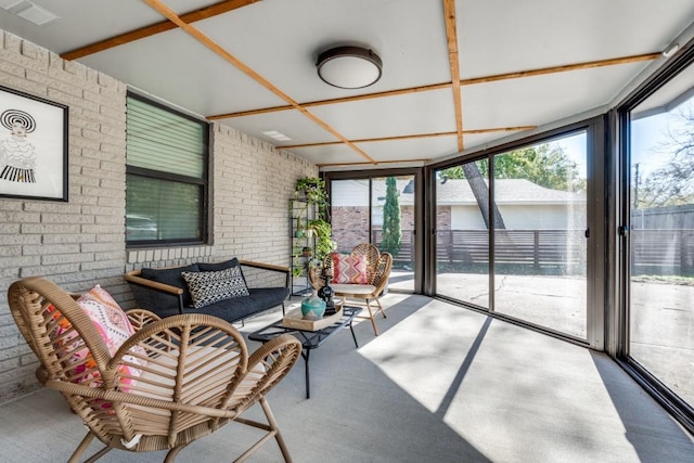 view of unfurnished sunroom