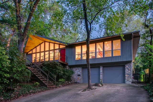 view of front of house with a garage