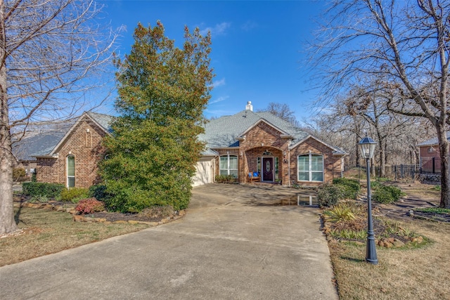 view of front property with a garage