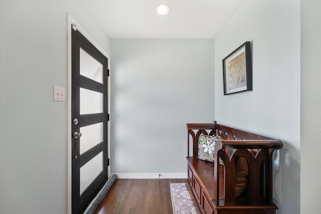 entryway featuring dark hardwood / wood-style floors