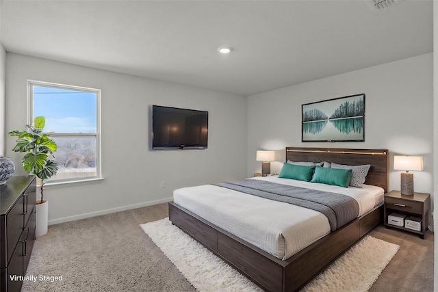 view of carpeted bedroom