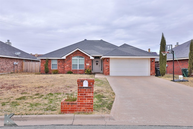 ranch-style home featuring a garage