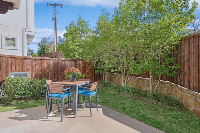 view of patio featuring central AC