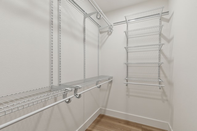 spacious closet with light wood-type flooring