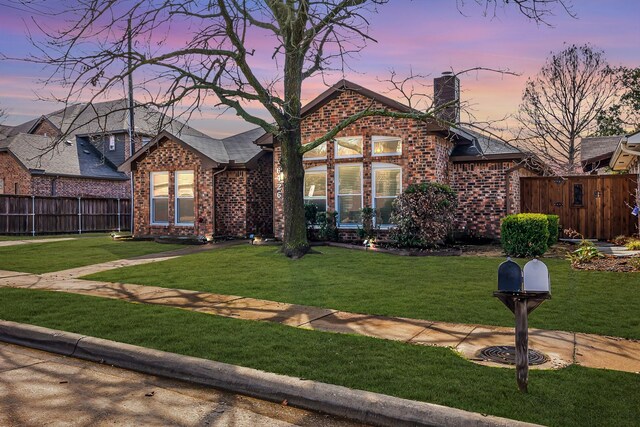 view of front of home featuring a front yard