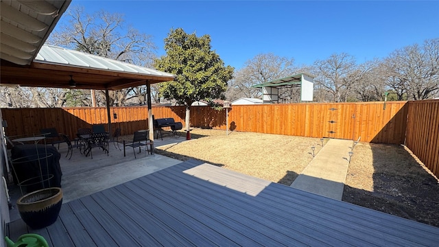 deck featuring a patio area