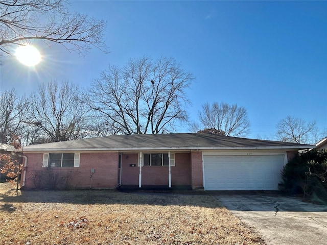 single story home with a garage