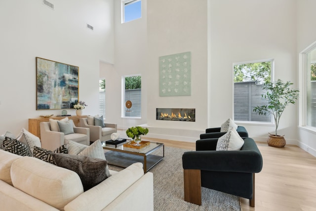 living room featuring light hardwood / wood-style floors