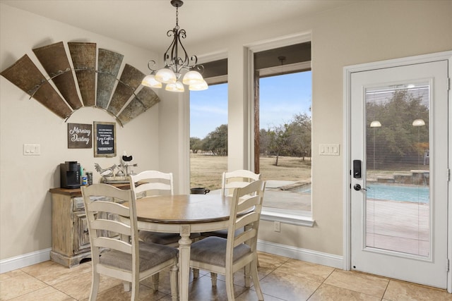 view of tiled dining area