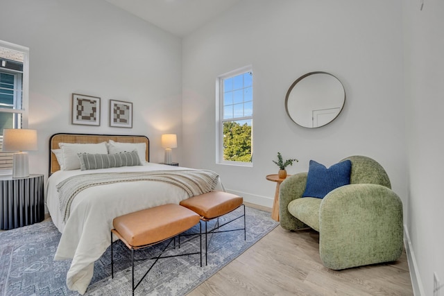 bedroom featuring light hardwood / wood-style floors