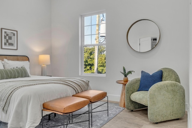 bedroom featuring light hardwood / wood-style floors