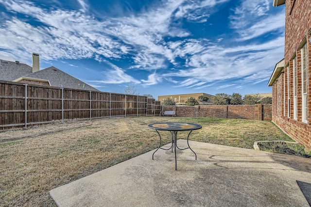 view of yard with a patio area