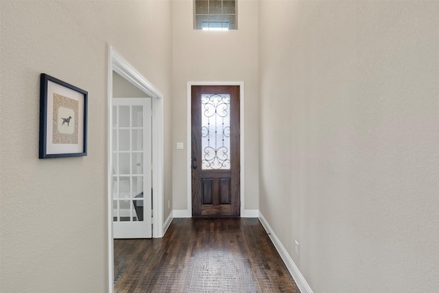 foyer entrance featuring dark hardwood / wood-style flooring