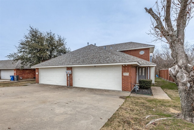 exterior space with a garage