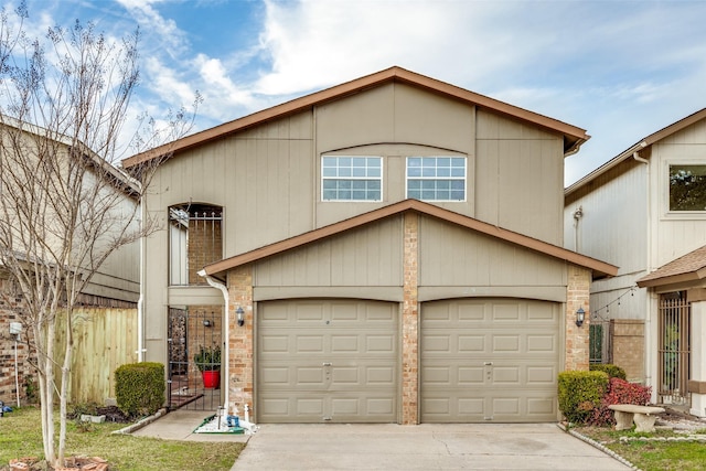 view of front of house with a garage